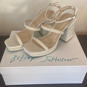 Betsy Johnson Pearl Platform Strappy Heels
